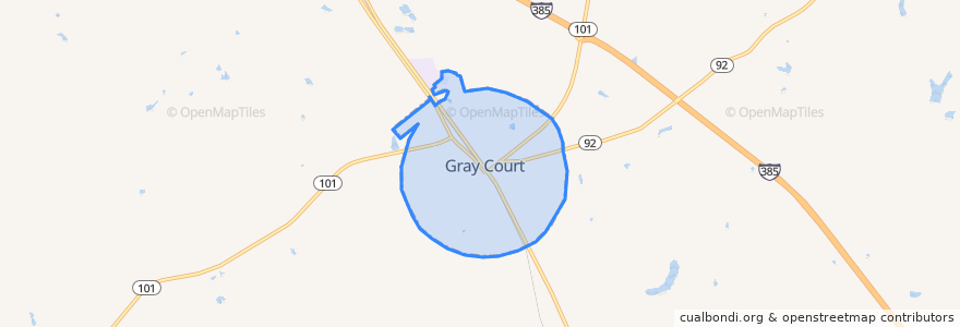 Mapa de ubicacion de Gray Court.