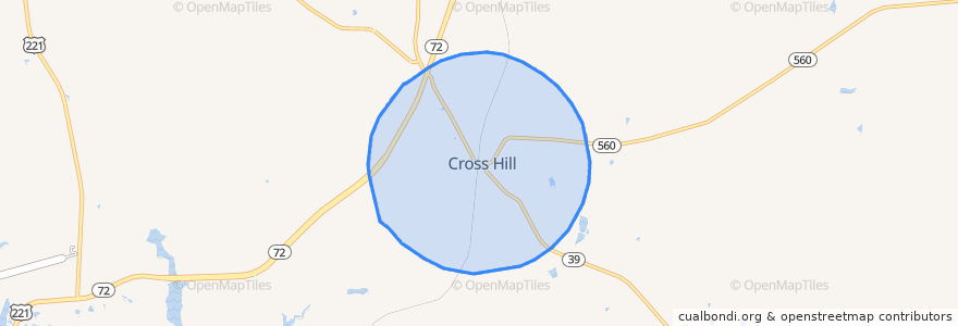 Mapa de ubicacion de Cross Hill.