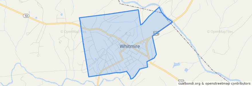 Mapa de ubicacion de Whitmire.
