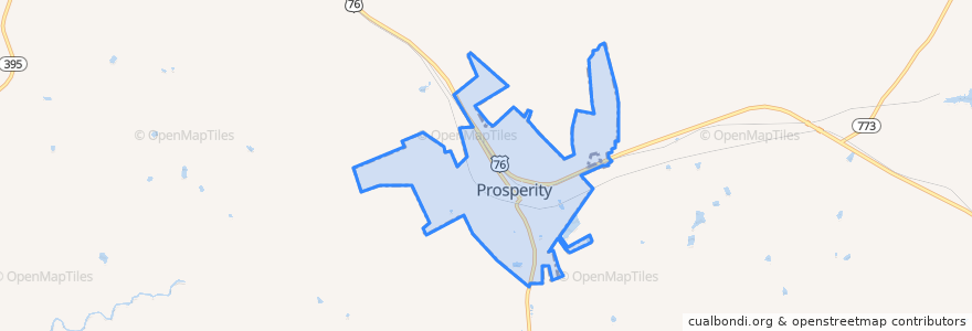 Mapa de ubicacion de Prosperity.