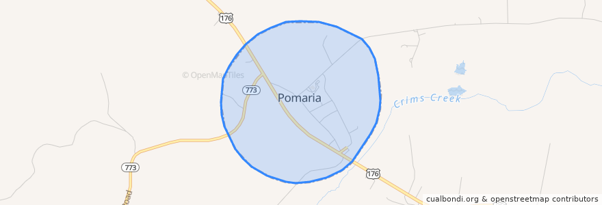 Mapa de ubicacion de Pomaria.