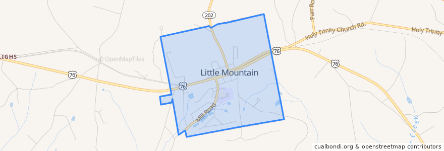 Mapa de ubicacion de Little Mountain.