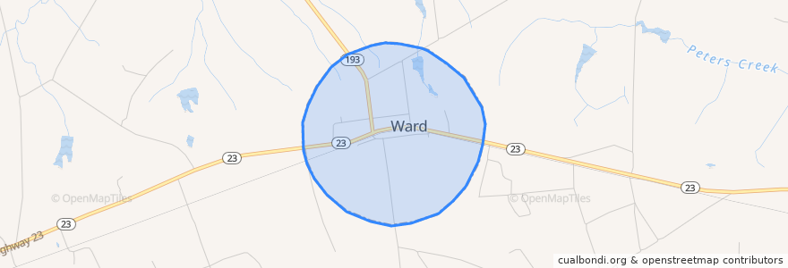 Mapa de ubicacion de Ward.