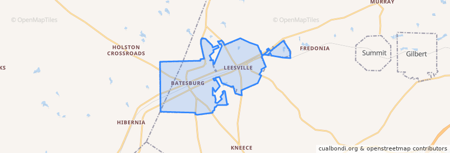 Mapa de ubicacion de Batesburg-Leesville.