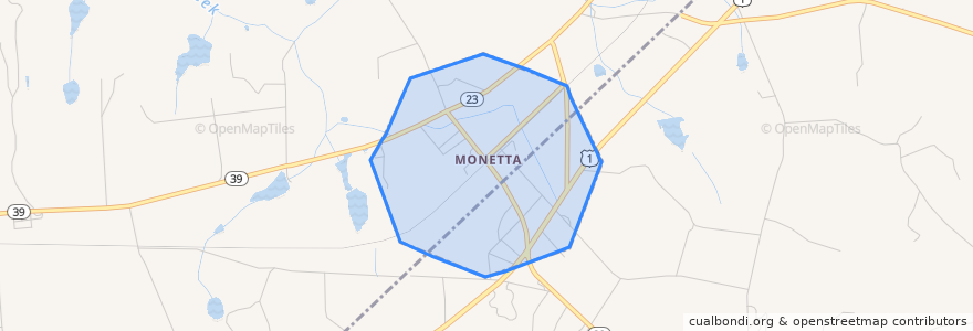 Mapa de ubicacion de Monetta.