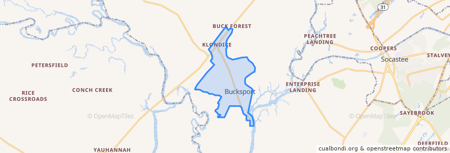 Mapa de ubicacion de Bucksport.