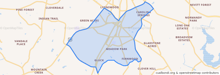 Mapa de ubicacion de Homeland Park.