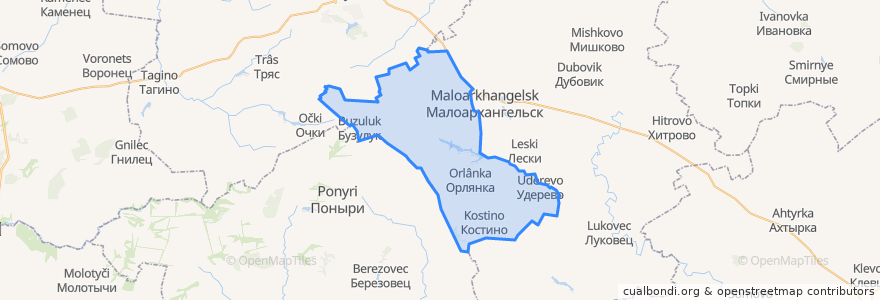 Mapa de ubicacion de Подгородненское сельское поселение.