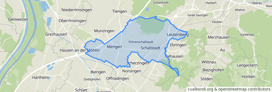 Mapa de ubicacion de Schallstadt.