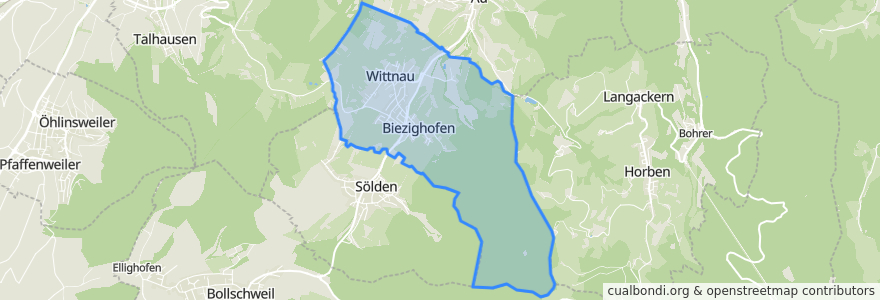 Mapa de ubicacion de Wittnau.