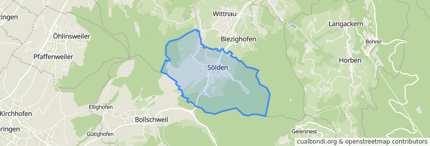 Mapa de ubicacion de Sölden.