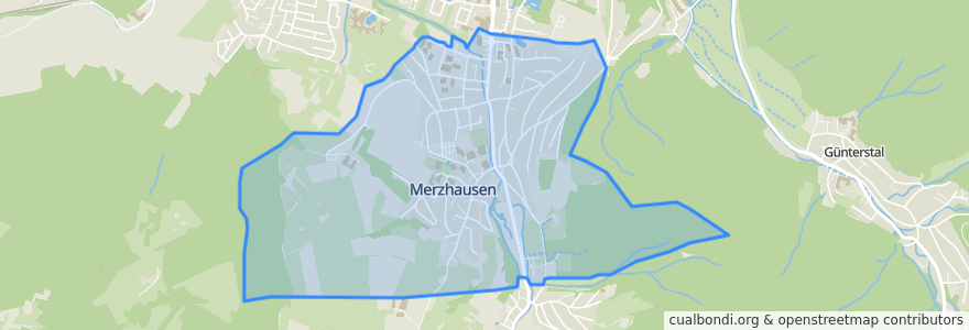 Mapa de ubicacion de Merzhausen.