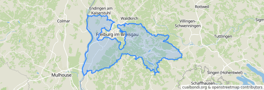 Mapa de ubicacion de Landkreis Breisgau-Hochschwarzwald.