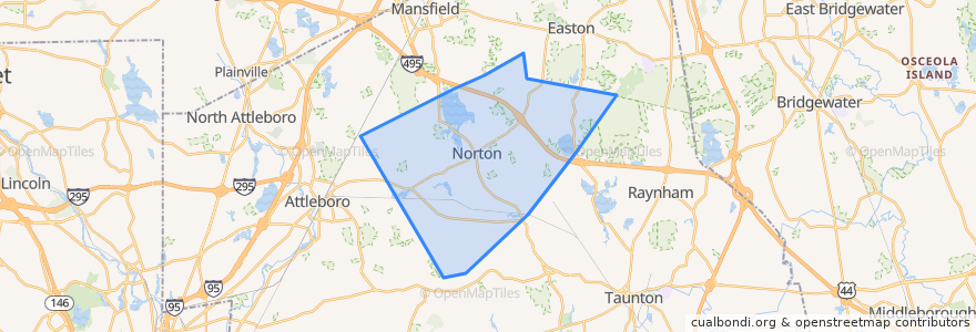 Mapa de ubicacion de Norton.