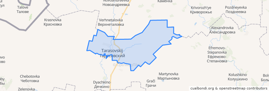 Mapa de ubicacion de Тарасовское сельское поселение.