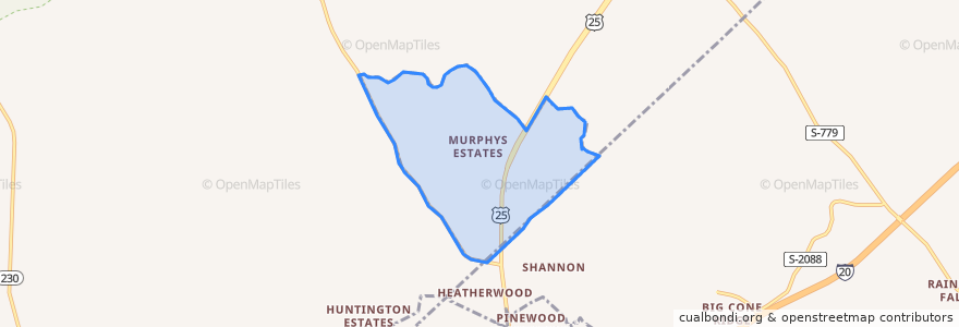Mapa de ubicacion de Murphys Estates.