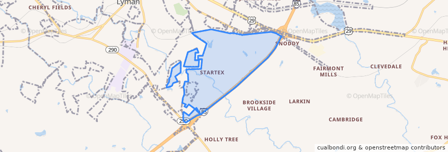 Mapa de ubicacion de Startex.