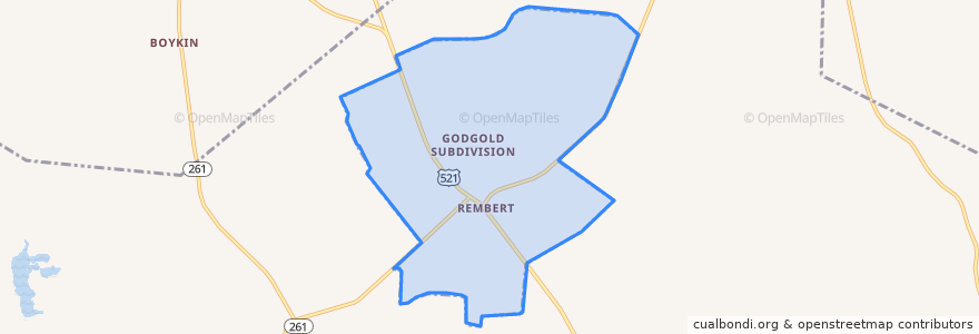 Mapa de ubicacion de Rembert.