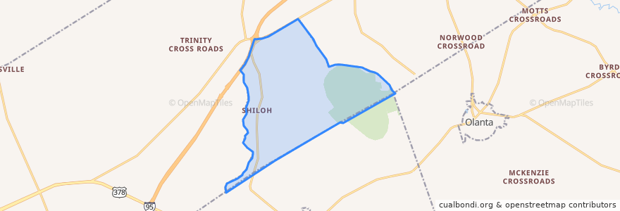 Mapa de ubicacion de Shiloh.