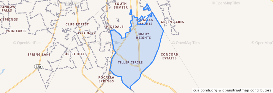 Mapa de ubicacion de South Sumter.