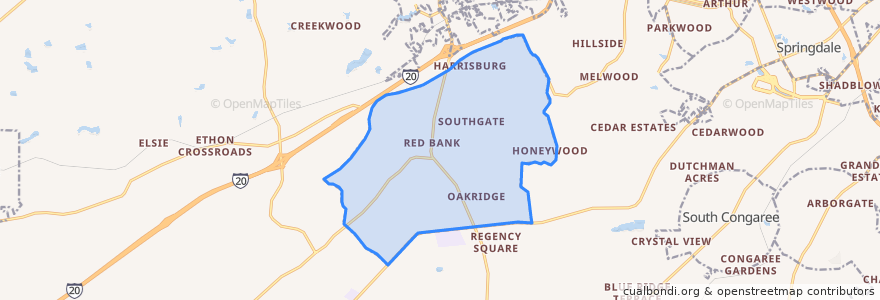 Mapa de ubicacion de Red Bank.
