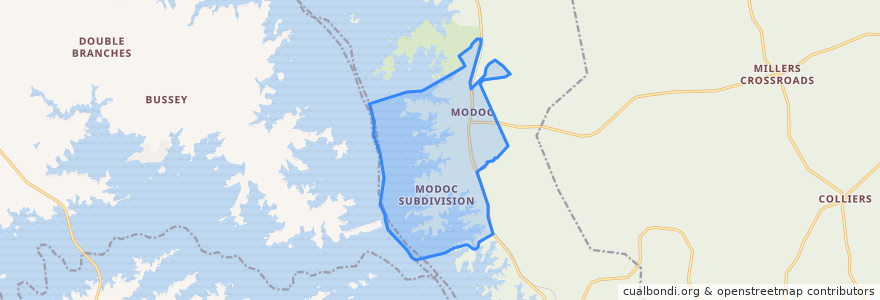 Mapa de ubicacion de Modoc.