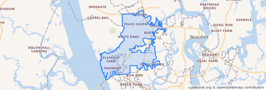 Mapa de ubicacion de Burton.