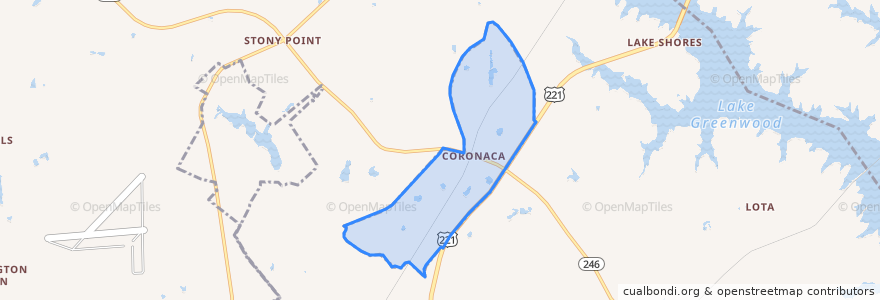 Mapa de ubicacion de Coronaca.