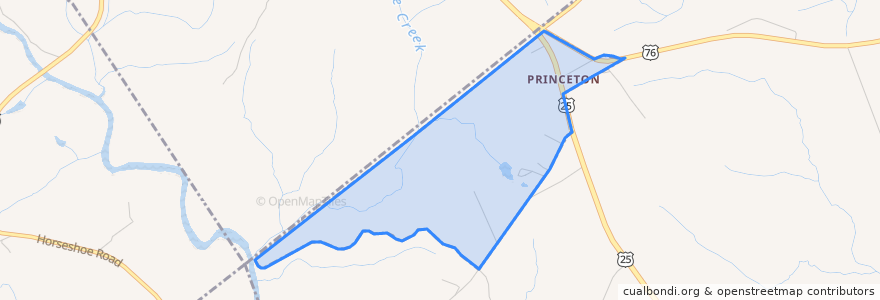 Mapa de ubicacion de Princeton.