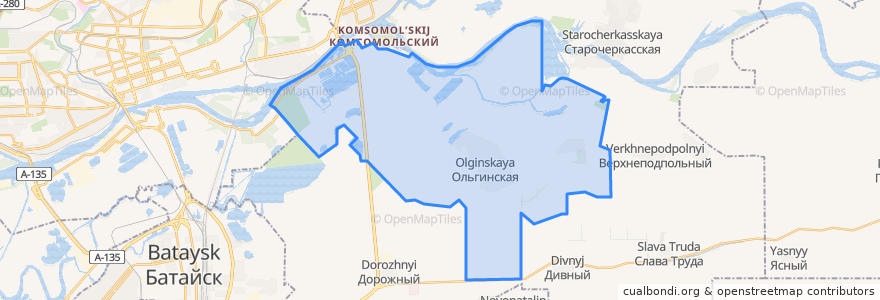 Mapa de ubicacion de Ольгинское сельское поселение.