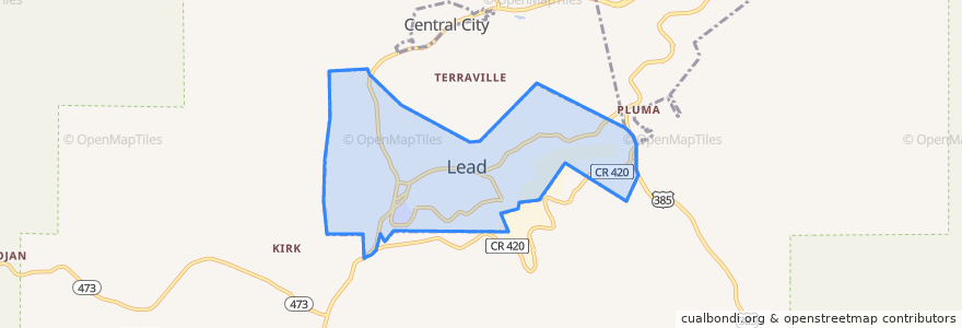 Mapa de ubicacion de Lead.