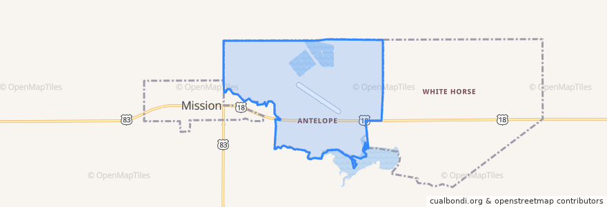 Mapa de ubicacion de Antelope.
