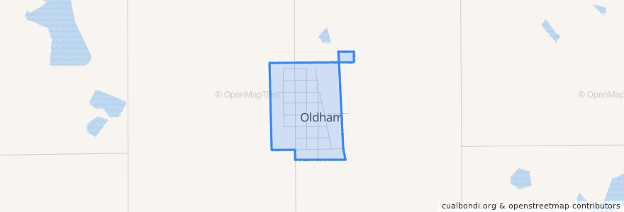 Mapa de ubicacion de Oldham.