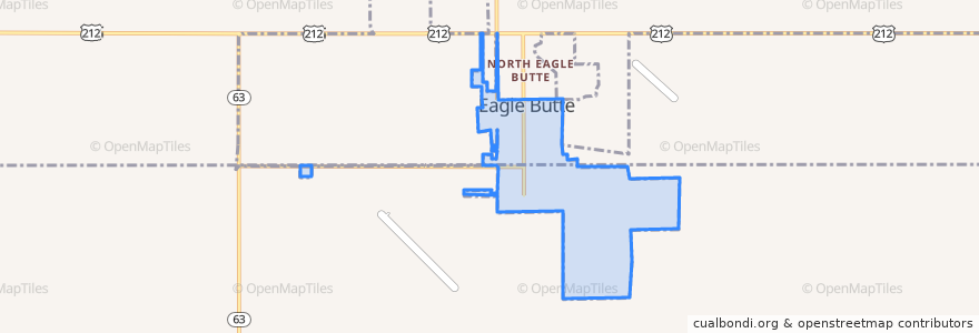 Mapa de ubicacion de Eagle Butte.