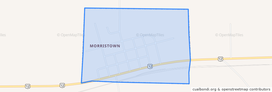 Mapa de ubicacion de Morristown.