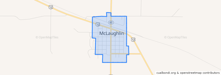 Mapa de ubicacion de McLaughlin.