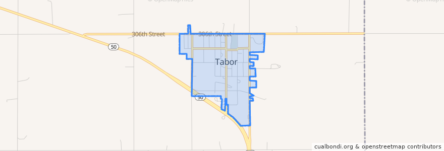 Mapa de ubicacion de Tabor.