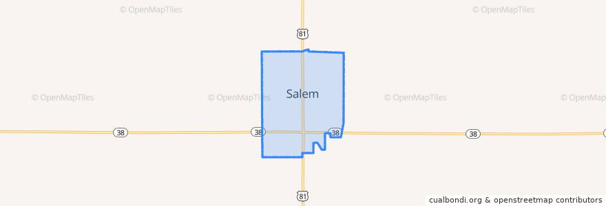 Mapa de ubicacion de Salem.