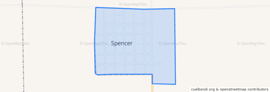 Mapa de ubicacion de Spencer.