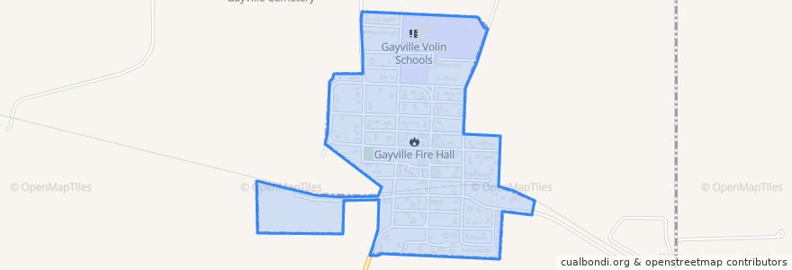 Mapa de ubicacion de Gayville.