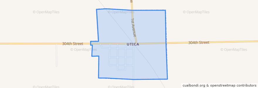 Mapa de ubicacion de Utica.