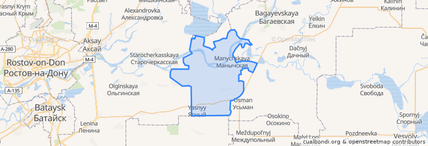 Mapa de ubicacion de Манычское сельское поселение.