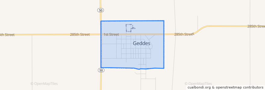 Mapa de ubicacion de Geddes.