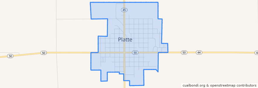 Mapa de ubicacion de Platte.