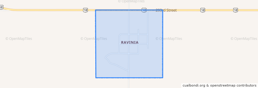 Mapa de ubicacion de Ravinia.