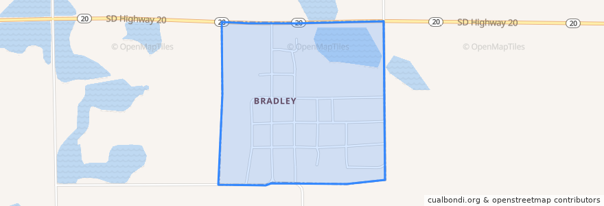 Mapa de ubicacion de Bradley.