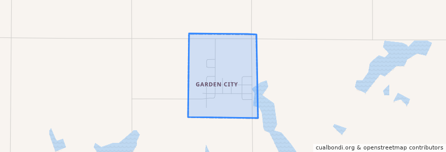 Mapa de ubicacion de Garden City.