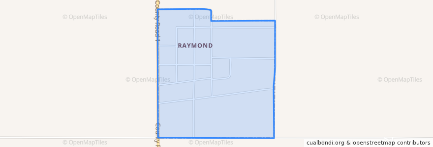 Mapa de ubicacion de Raymond.