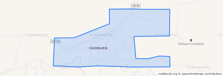 Mapa de ubicacion de Fairburn.