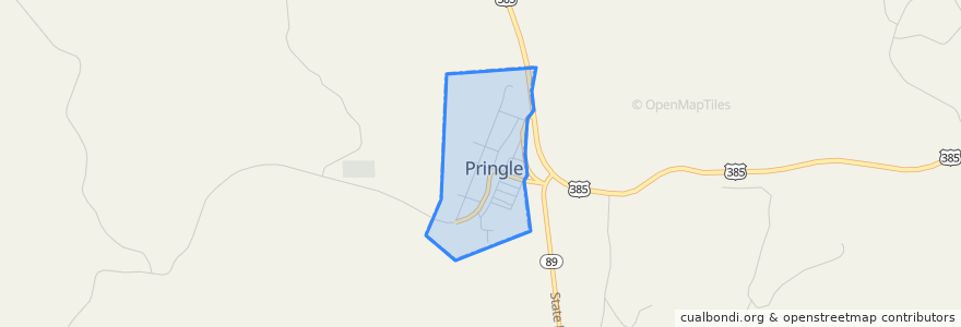 Mapa de ubicacion de Pringle.